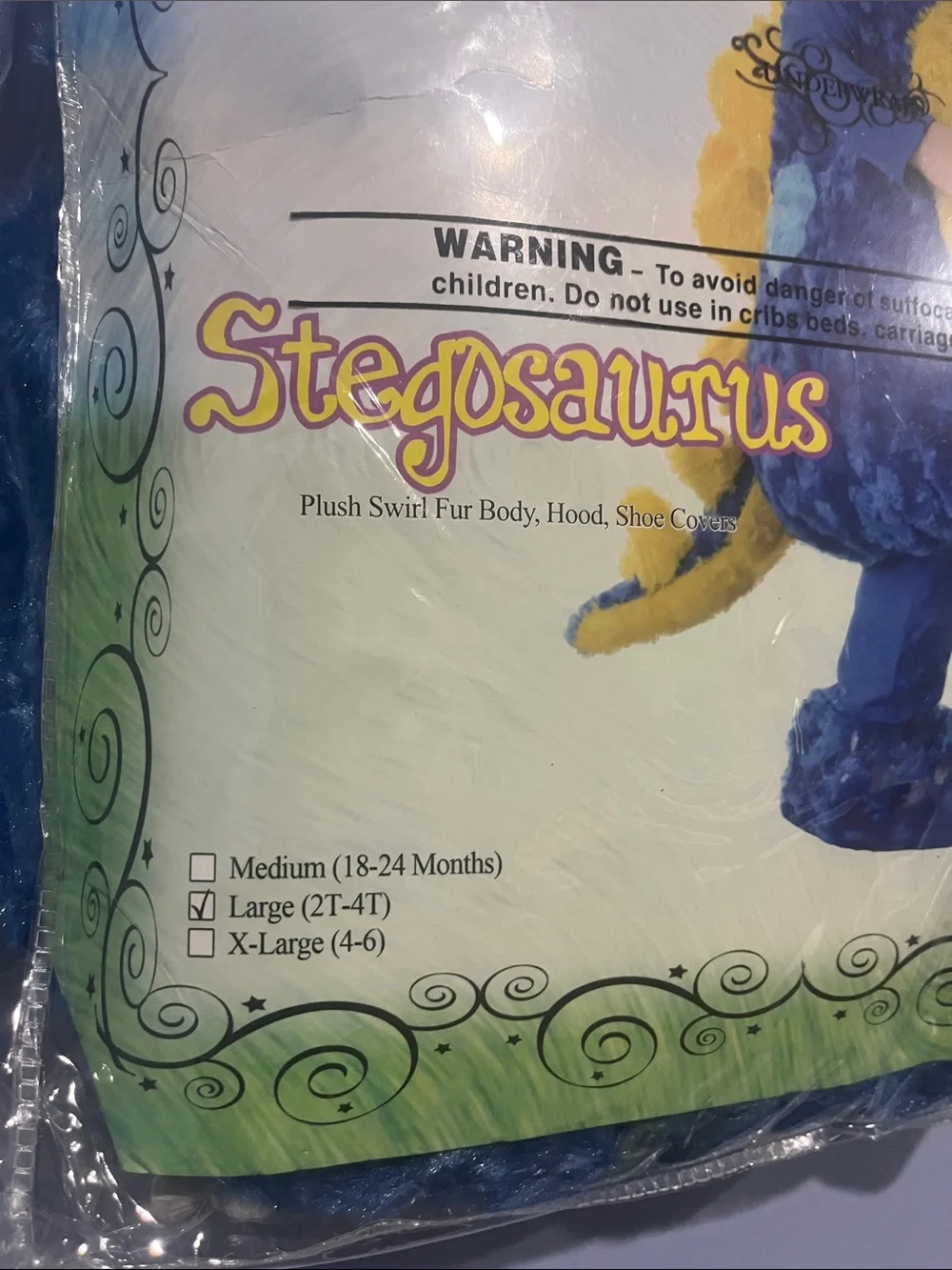 Belly Babies Stegosaurus Kids Costume - Blue & Yellow